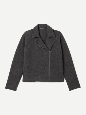 Eileen Fisher Wool Motorcycle Jacket Size M